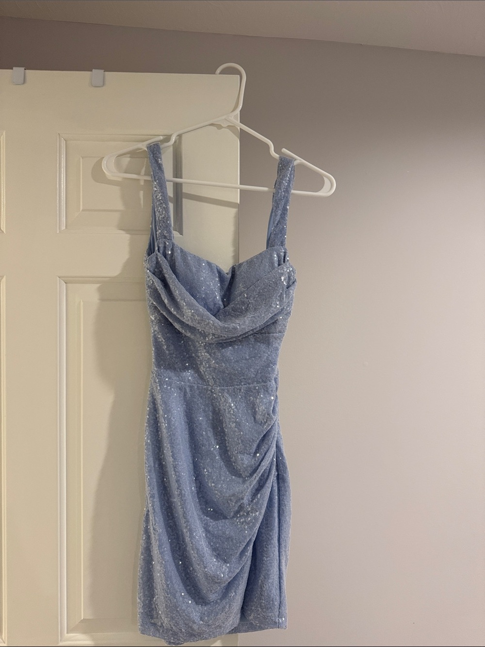 Sparkly periwinkle blue Windsor dress